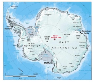 map of south pole